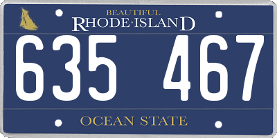 RI license plate 635467