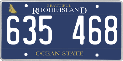 RI license plate 635468