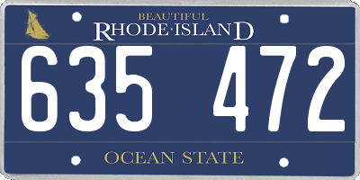 RI license plate 635472