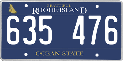 RI license plate 635476