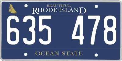 RI license plate 635478