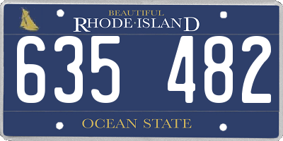RI license plate 635482