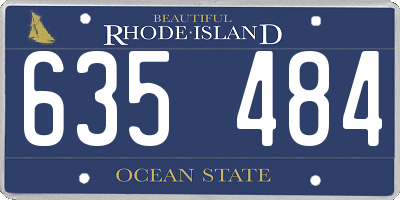 RI license plate 635484