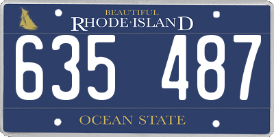 RI license plate 635487