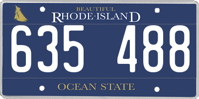 RI license plate 635488