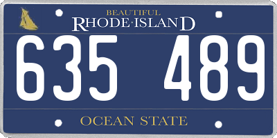 RI license plate 635489