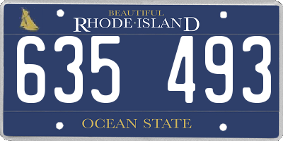 RI license plate 635493