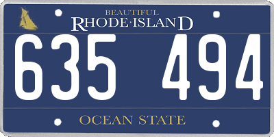 RI license plate 635494