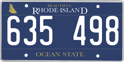 RI license plate 635498