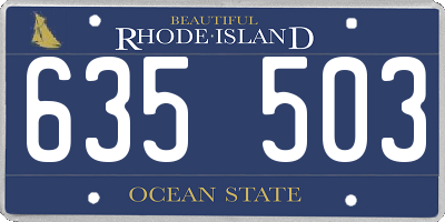 RI license plate 635503