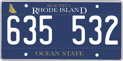 RI license plate 635532