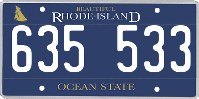 RI license plate 635533