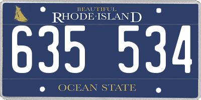 RI license plate 635534
