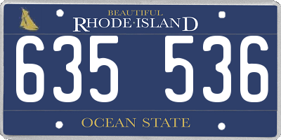 RI license plate 635536