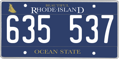 RI license plate 635537