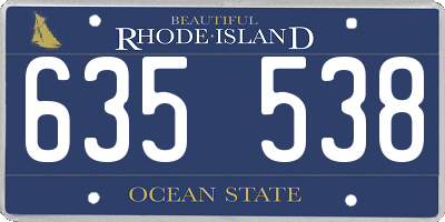 RI license plate 635538