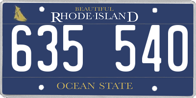RI license plate 635540