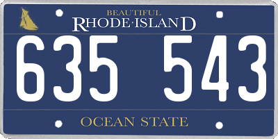 RI license plate 635543