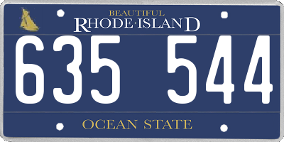 RI license plate 635544