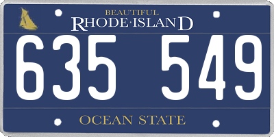 RI license plate 635549