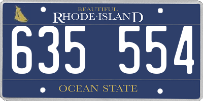 RI license plate 635554