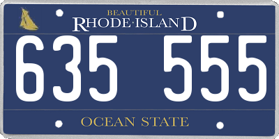RI license plate 635555
