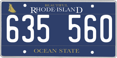 RI license plate 635560