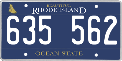 RI license plate 635562