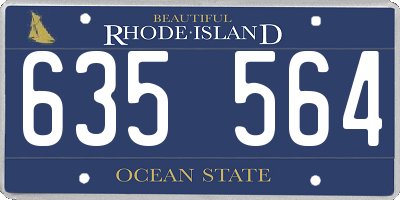 RI license plate 635564