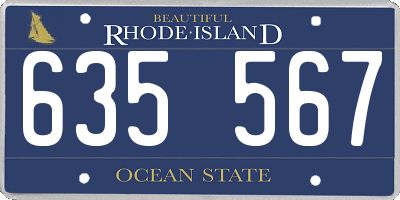 RI license plate 635567