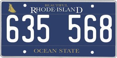 RI license plate 635568