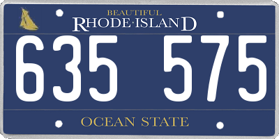 RI license plate 635575