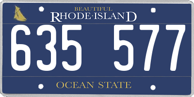 RI license plate 635577