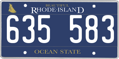 RI license plate 635583