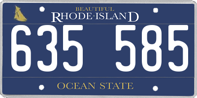 RI license plate 635585
