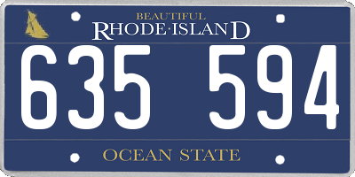 RI license plate 635594