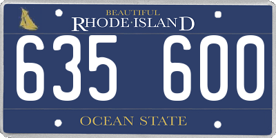 RI license plate 635600