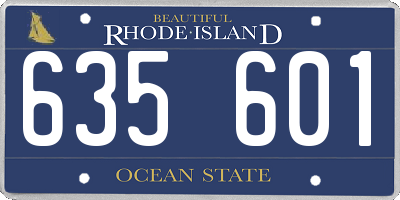 RI license plate 635601