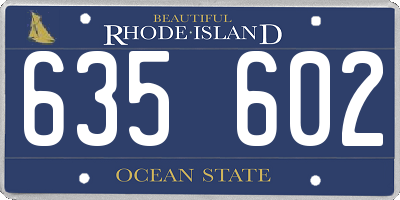 RI license plate 635602