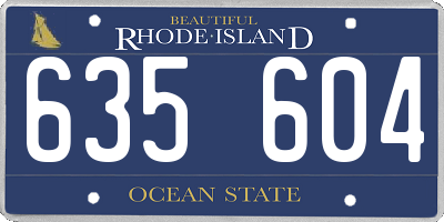 RI license plate 635604