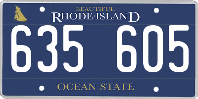RI license plate 635605