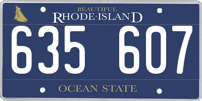 RI license plate 635607