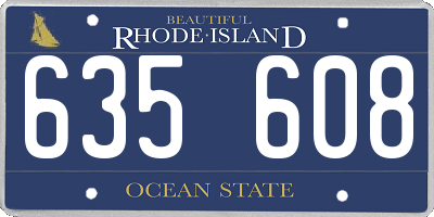 RI license plate 635608