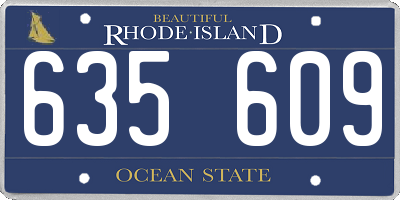 RI license plate 635609