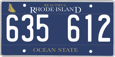 RI license plate 635612