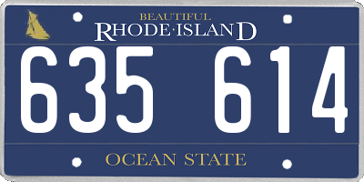 RI license plate 635614
