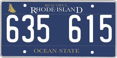RI license plate 635615