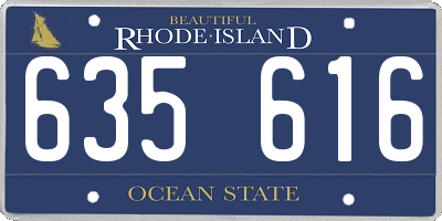 RI license plate 635616