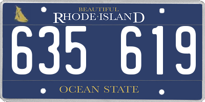 RI license plate 635619