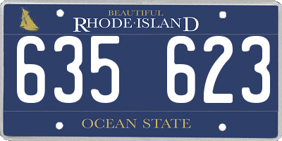 RI license plate 635623